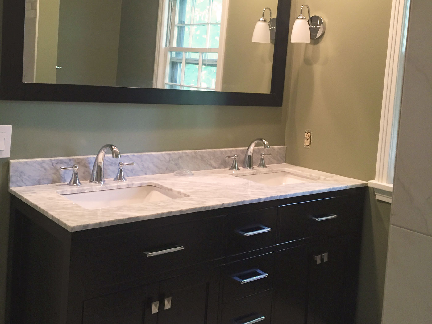 Custom Bathroom Remodel with Tile Shower - Craftworks Custom Cabinetry