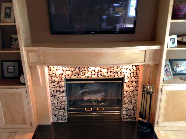 Built-in Shelving & Fireplace Mantel - Craftworks Custom Cabinetry