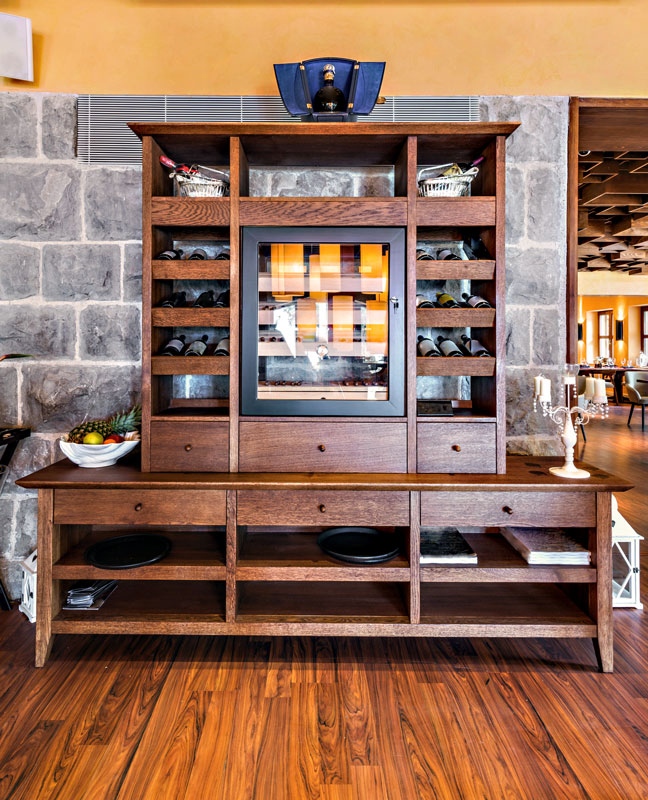 Custom Wood Wine Cabinet - Craftworks Custom Cabinetry
